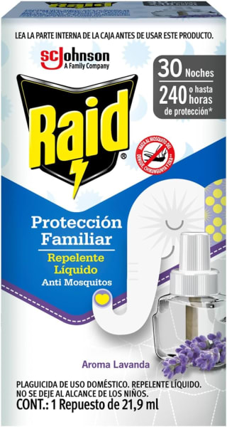 Raid Repelente de Mosquitos Eléctrico Lavanda por $46 en Amazon