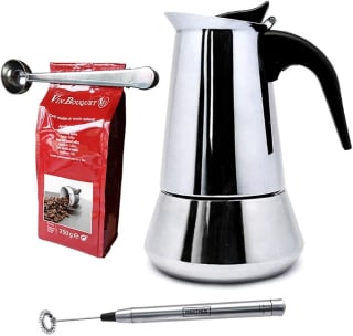 Nerthus FIH 1124 set cafetera italiana 10 tazas con cuchara y café por 12.43€