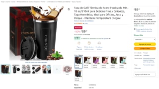Taza de Café Térmica de Acero Inoxidable 304 (510 ml) por $89 en Amazon