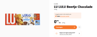 LU LULU Beertjes Chocolade 5x30g voor €0,89