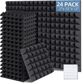Ohuhu 24 Pack 2" 2-inch Pyramid Acoustic Foam Panels for £25.25 at Amazon