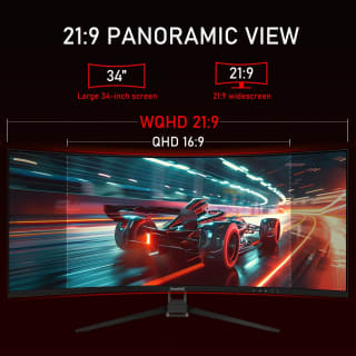 Gawfolk 34 Inch Ultrawide 3440×1440 144Hz curved monitor for £127.99 at AliExpress