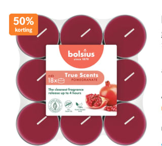 50% korting op alle Bolsius geurkaarsen en -stokjes bij Albert Heijn