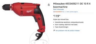 Milwaukee DE 10 RX 1-toerige Boormachine 630W voor €119,97 bij Amazon