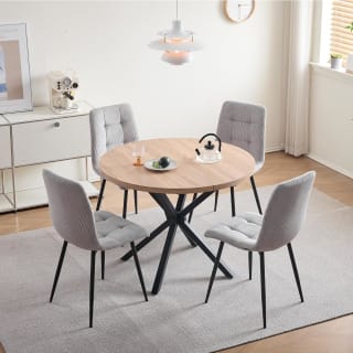 GrandCA HOME Juego de 4 sillas de comedor tapizadas de pana por 77,51€ en Amazon
