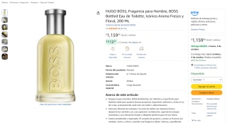 HUGO BOSS BOSS Bottled Eau de Toilette 200 ML por $1,159 en Amazon
