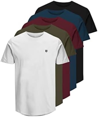 JACK & JONES Jprblabrody Tee Ss Crew Neck 5-pack voor €30,75 bij Amazon