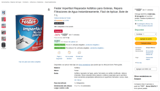 Fester Imperfácil Reparador Asfáltico 1L por $170 en Amazon