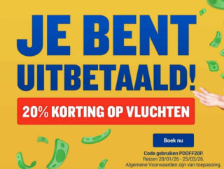 20% korting op vluchten bij RyanAir