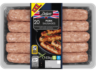 DELUXE Pork Sausages (20 pack) for £6.79 at Lidl