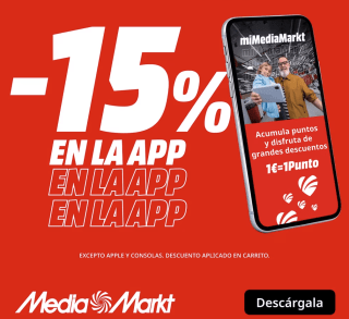 Mediamarkt 15% EXTRA solo desde la APP