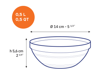 Le Gigogne - Saladier en verre 50 cl (14 cm) pour 1,00€ chez Duralex
