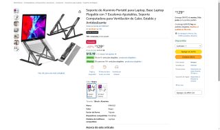 Soporte Laptop Aluminio por $130 | Oferta Amazon