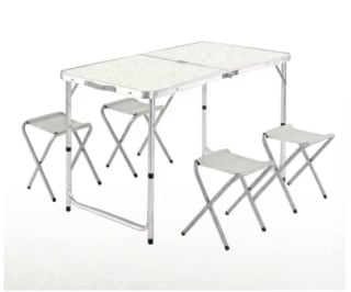 Mesa de Camping Plegable Tipo Maletín y 4 Taburetes altura regulable por 22.51€