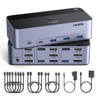 UGREEN HDMI+DP KVM-switch 2 pc's, 3 monitoren voor €119,99 bij Amazon
