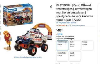 PLAYMOBIL Cars offroad vrachtwagen voor €40,66 bij Amazon