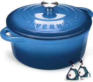 Overmont 5.2L Cast Iron Casserole Dish with Cookbook £37.47 Deal