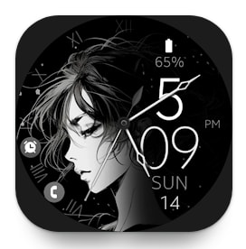 Anime v3 elegant watch face gratis voor Android
