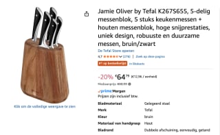 Jamie Oliver by Tefal Messenset - 5-delig voor €64,79 bij Amazon