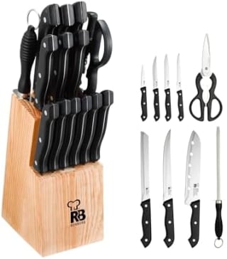 Renberg Tenessy set de 15 cuchillos con taco de madera por 9,99€ en Amazon