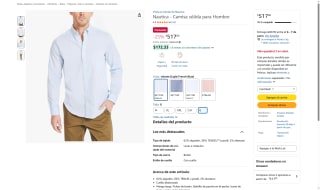 Camisa Nautica celeste por $517 | Oferta Amazon