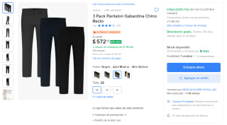3 Pack Pantalón Gabardina Chino Recto Holstone por $573 en Mercado Libre