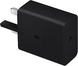 Samsung Galaxy Official 45W Super Fast Charger 2.0 (with USB-C to C Data Cable), Blac