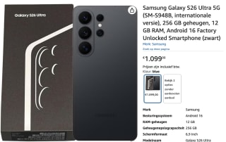 Samsung Galaxy S26 Ultra – 256GB voor €1099 bij Amazon