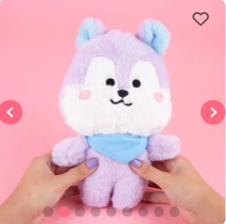 Peluche BT21 Mang Felpa Morado 15x11x23cm Oferta $4.995 Disponible en Miniso.cl