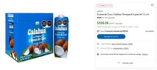 Crema de Coco Calahua 6x1L por $328 | Sam's Club