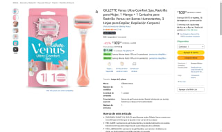 Rastrillo Gillette Venus por $109 | Oferta Amazon