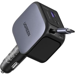 UGREEN 3 en 1 Cargador para Auto 60W con Cable Retráctil por $351 en Amazon