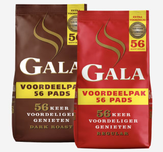 GALA Koffiepads 56 pads.voor €3,99 bij de Aldi