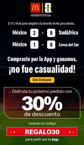 Cupón McDonald's: 30% de Descuento Hoy