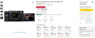 Cámara Sony ILCE-7CL/BQ por $22,957 | Oferta Amazon