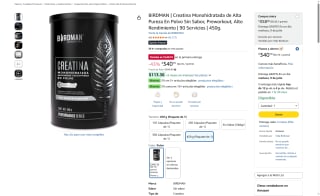 BIRDMAN Creatina Monohidratada 450g por $215 | Amazon Now