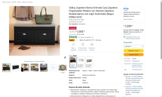 SoBuy Zapatero Banco Entrada Casa Negro FSR64-SCH por $1,355 | Amazon