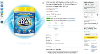 Oxiclean Versátil Quitamanchas en Polvo por $96 | Amazon