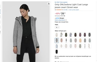 ONLY gemêleerde coat voor €26,13 bij Amazon