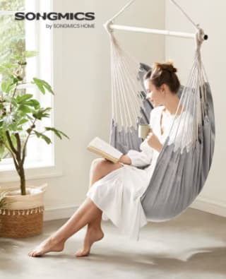 SONGMICS silla colgante grande para interiores y exteriores por 14.54€