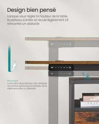 Bureau assis debout SONGMICS 140 x 60 cm pour 139,99€