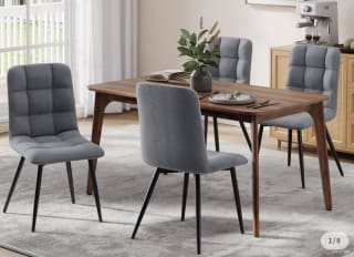 Lot de 4 chaises salle à manger HavenlyHome - Velours rembourré à 59,99€