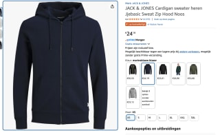 Jack & Jones JJEBASIC ZIP HOOD - Sweater voor €24,19 bij Amazon