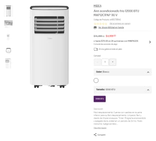 Aire acondicionado MIDEA 12000 BTU por $4,999 | Oferta Suburbia