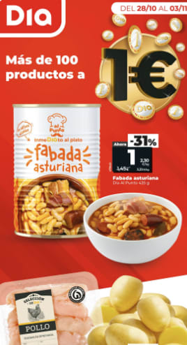 Productos a 1€ en Dia a partir del 28/10