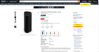 Sonos Roam 2 Wireless Speaker Black por $2,774 | Descuento Amazon