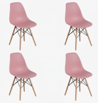 DASCK Pack 4 Sillas Nordicas de Comedor Estilo Escandinavo rosa y roja por 54.89€