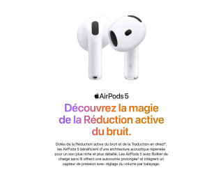 Apple AirPods 5 avec Boîtier de charge sans fil à 154€ chez Amazon