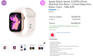 Apple Watch Series 11 (GPS) 42mm + Correa por $6,999 | Costco