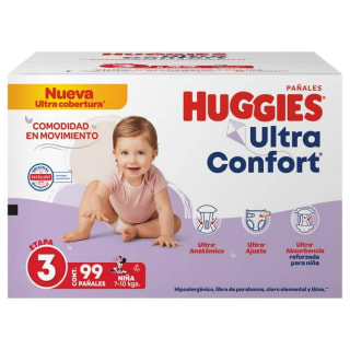 Pañales Huggies UltraConfort 99 pzas Etapa 3 por $384 | Sam's Club